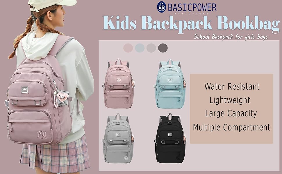 BASICPOWER School Backpack for Girls Boys, Laptop Backpack