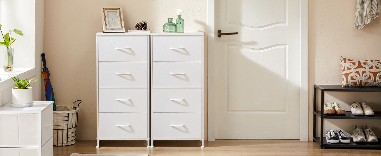 DUMOS Dresser for Bedroom 4 Storage, Tall Fabric Closet