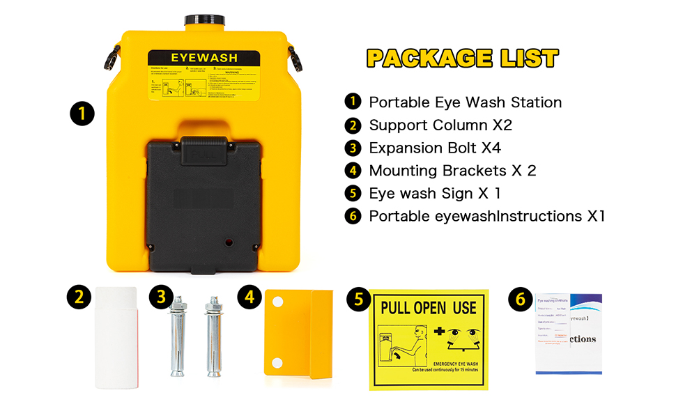 Huzxbw Portable Eye Wash Station Wall Mounted OSHA Approved,SE4000