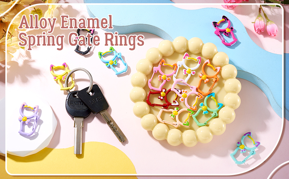 Alloy Enamel Spring Gate Rings