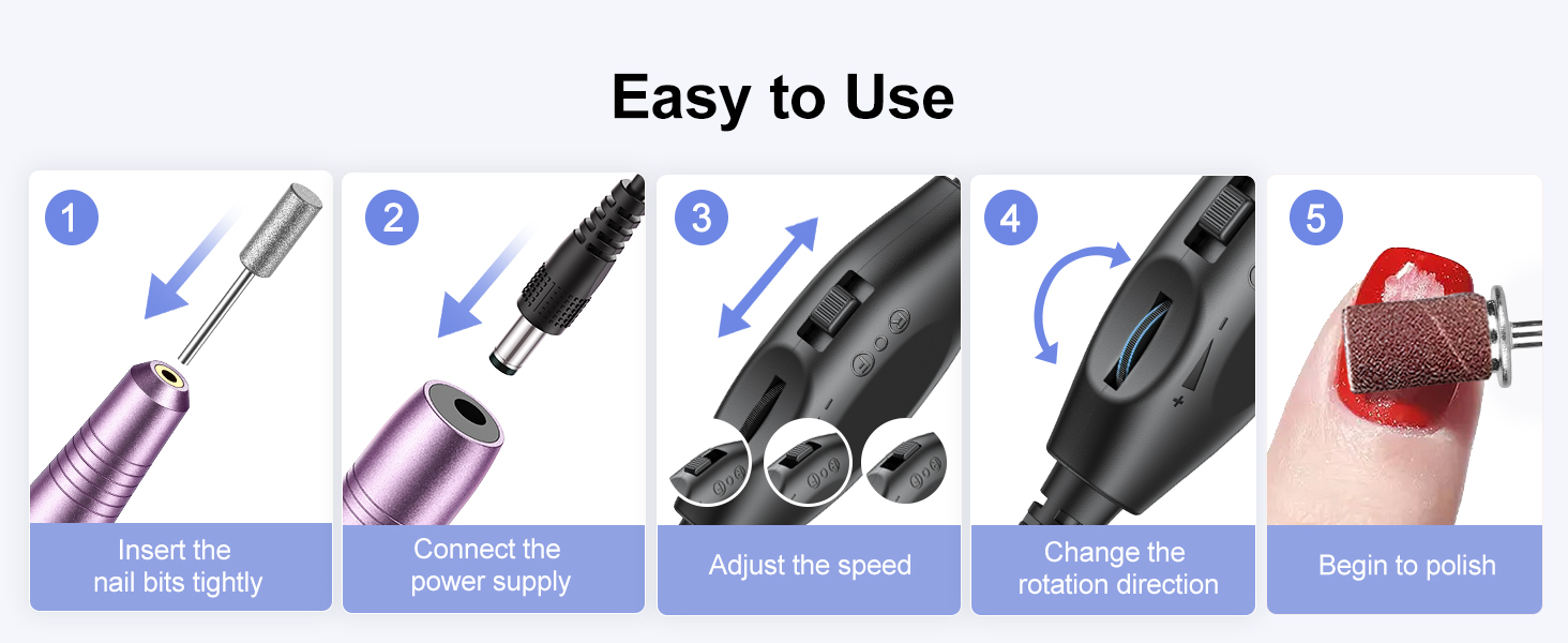 COSLUS Electric Nail Drill File Professional Portable Nail