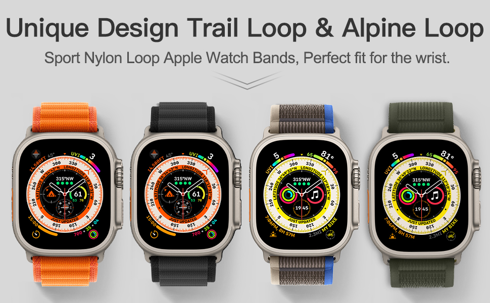 6 Pack Trail Loop Alpine Loop Apple Watch Ultra Band 49mm Titanium 45mm 44mm 42mm 41mm 40mm 38mm