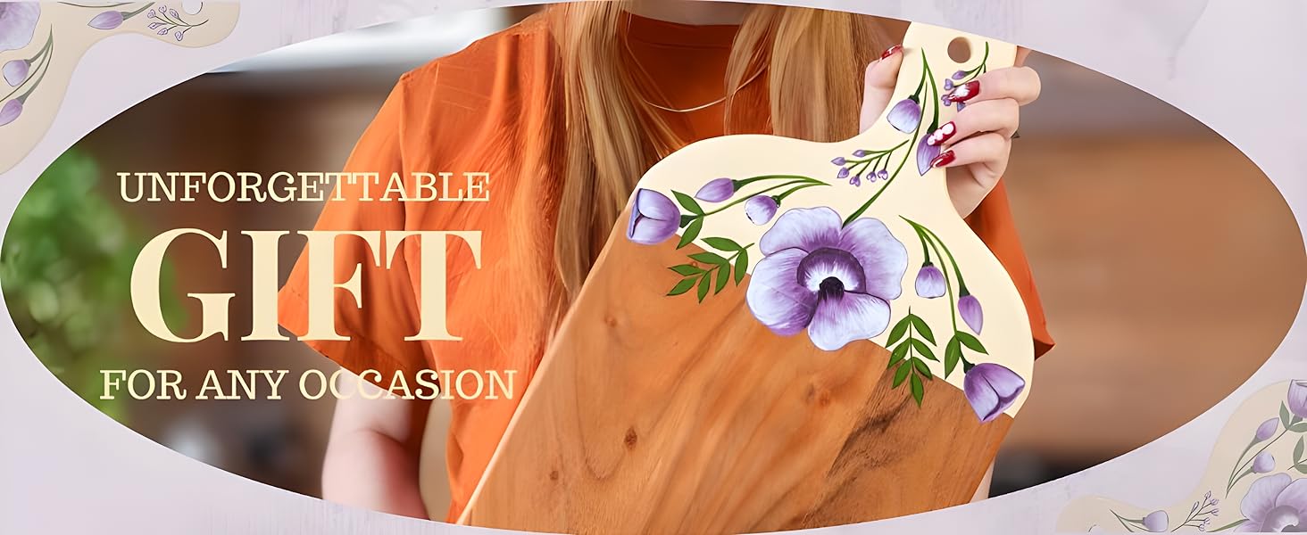 Ample space for all your chopping needs with our large wooden cutting board.