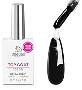 Beetles Hema-Free Gel Top Coat, 15ml No Wipe Top Coat Gel Nail Polish Clear Color Gel Glossy Shin...