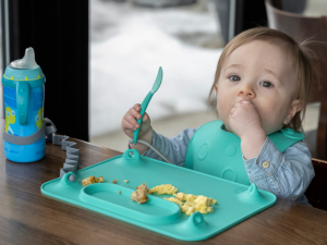 Busy Baby Mat encourages independence in self feeding