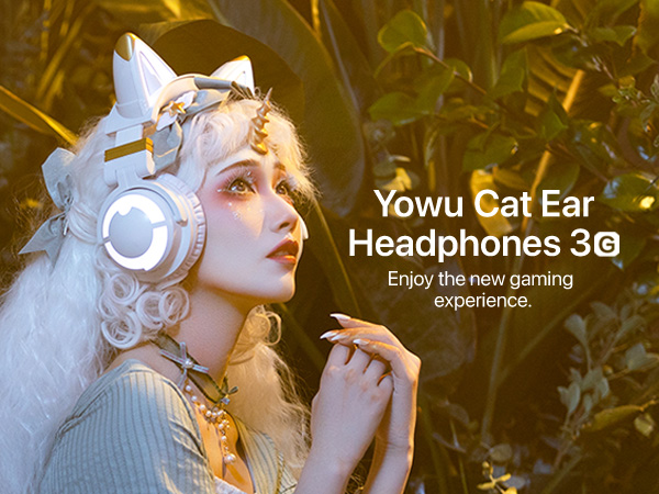 猫耳デザイン yowu Headphones CE ホワイト Amazon.com: YOWU Cat Ear Headphones CE, Wired/Wireless