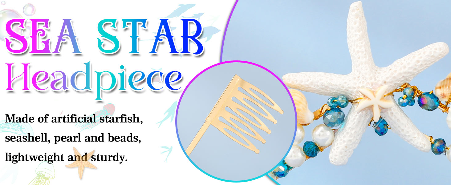 starfish crown headpiece for bridal beach wedding hair accessories