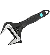 DURATECH 10-Inch Adjustable Wrench, Wide Jaw Opening Black Oxide Finish Plumbing Wrench, CR-V Ste...