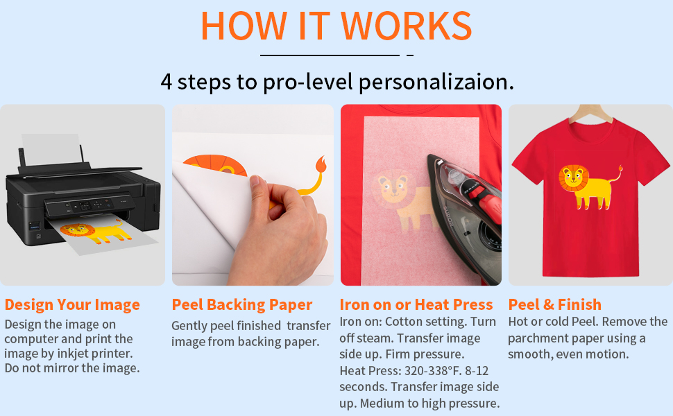 HTVRONT Heat Transfer Paper for T Shirts 20 Sheets, 8.5" X 11" Vivid