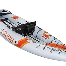 Buoy Watersports Echo Single Kayak - Back view of the kayak to see the different storage options