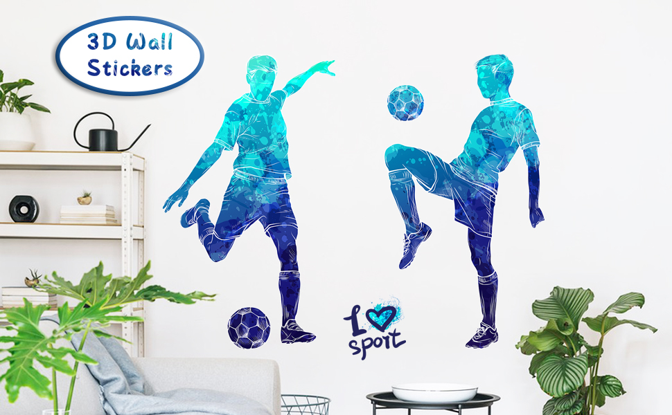Removable Vinyl Lionel Messi Wall Decal Football Wall Sticker For Playroom Wall Art Kid Room Decor