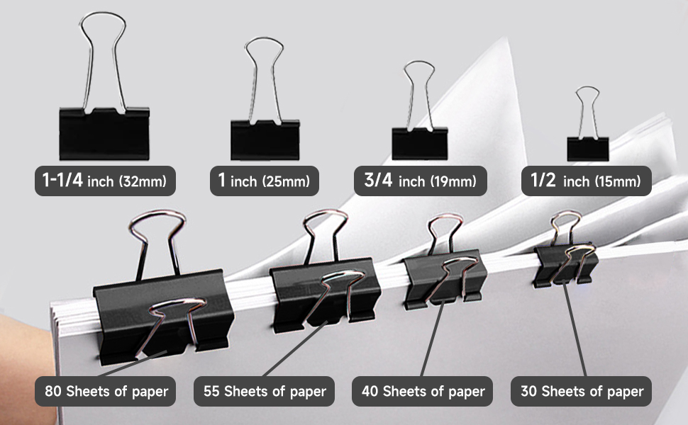 Binder Clips, Small Binder Clips, 72Pack, 1inch, Black, Small Clips, Paper Binder