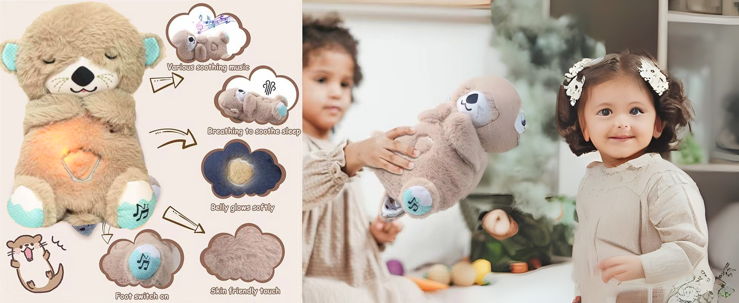 Breathing Teddy Otter Glowing Music