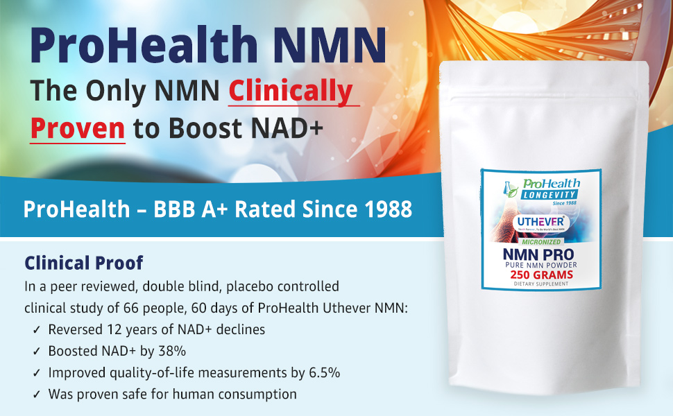 prohealth longevity nmn bulk powder 100 grams clinically proven