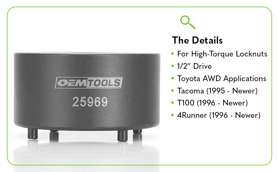 [ゆゆ] OEMTOOLS Toyota HUB NUT SKT 4 PIN, Multi, One Size, 25969