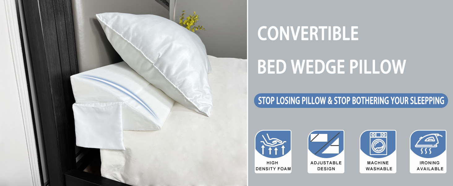 Limthe Bed Wedge Pillow for Headboard King Size,Bed Gap