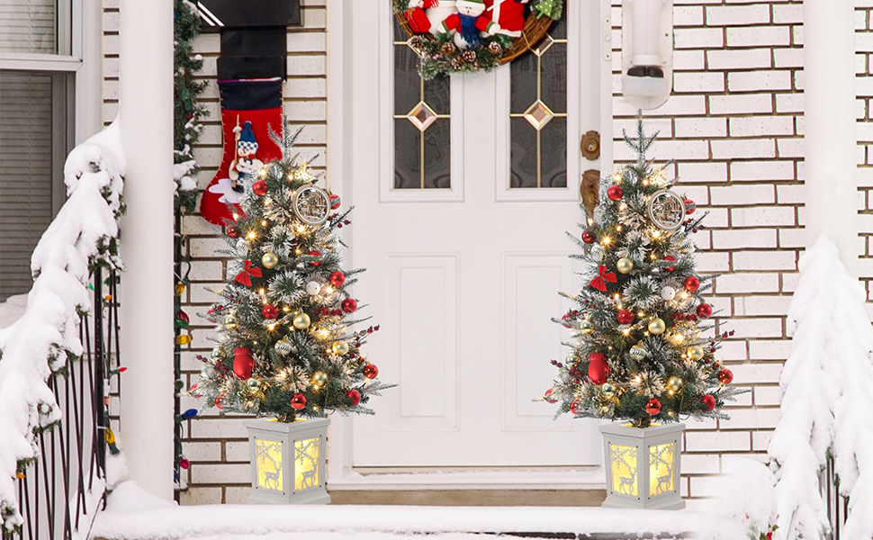 small christmas tree with lights