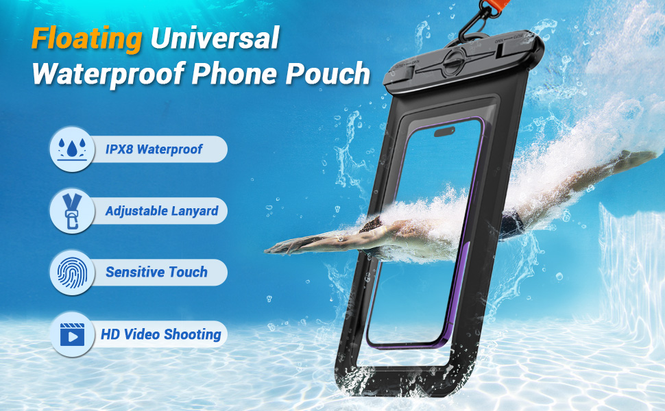 jaroco 2023 Upgraded Floating Waterproof Phone Pouch, Large