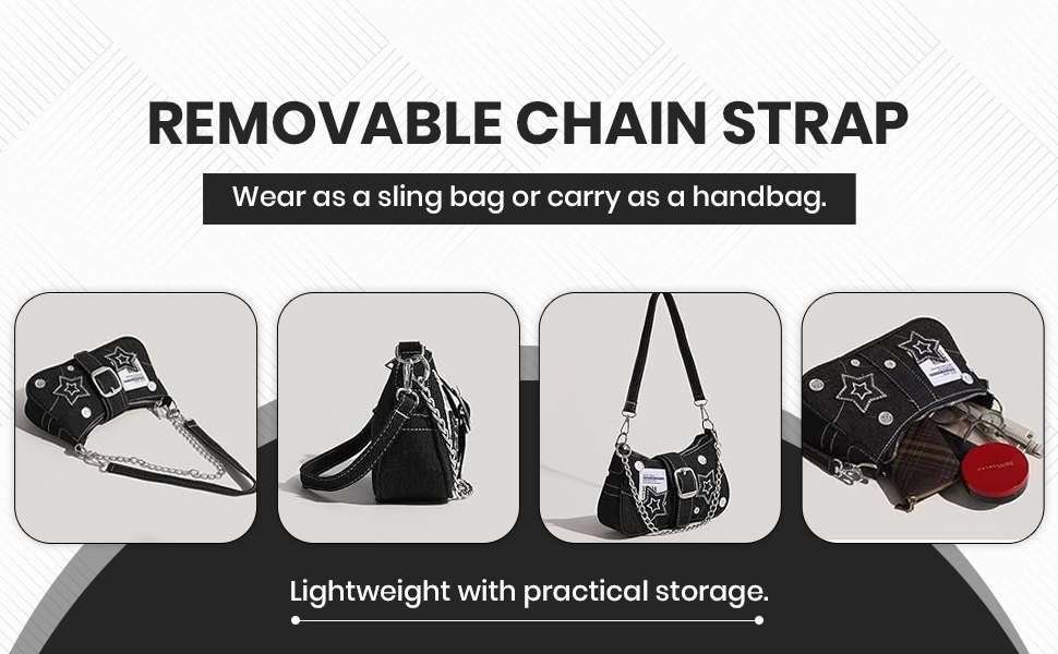 SPN-JGSP Canvas Handbag Purse with Removable Chain Strap