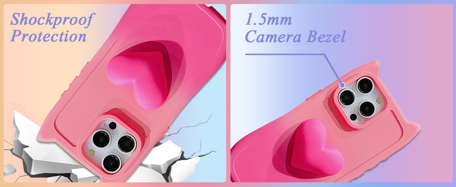 3d heart iPhone 15 pro case