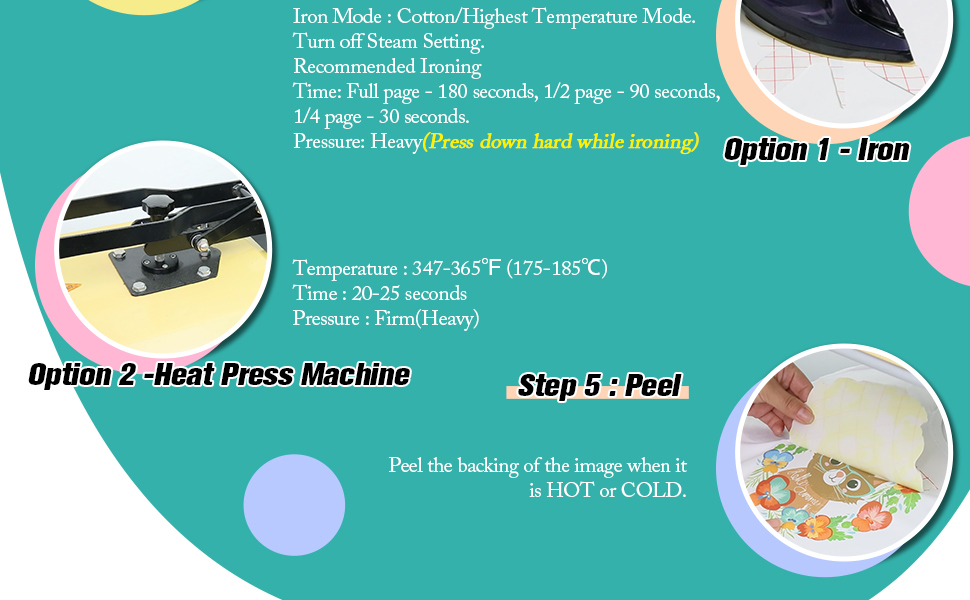 Inkjet Iron on Transfer Paper for White& Light TShirts, 8