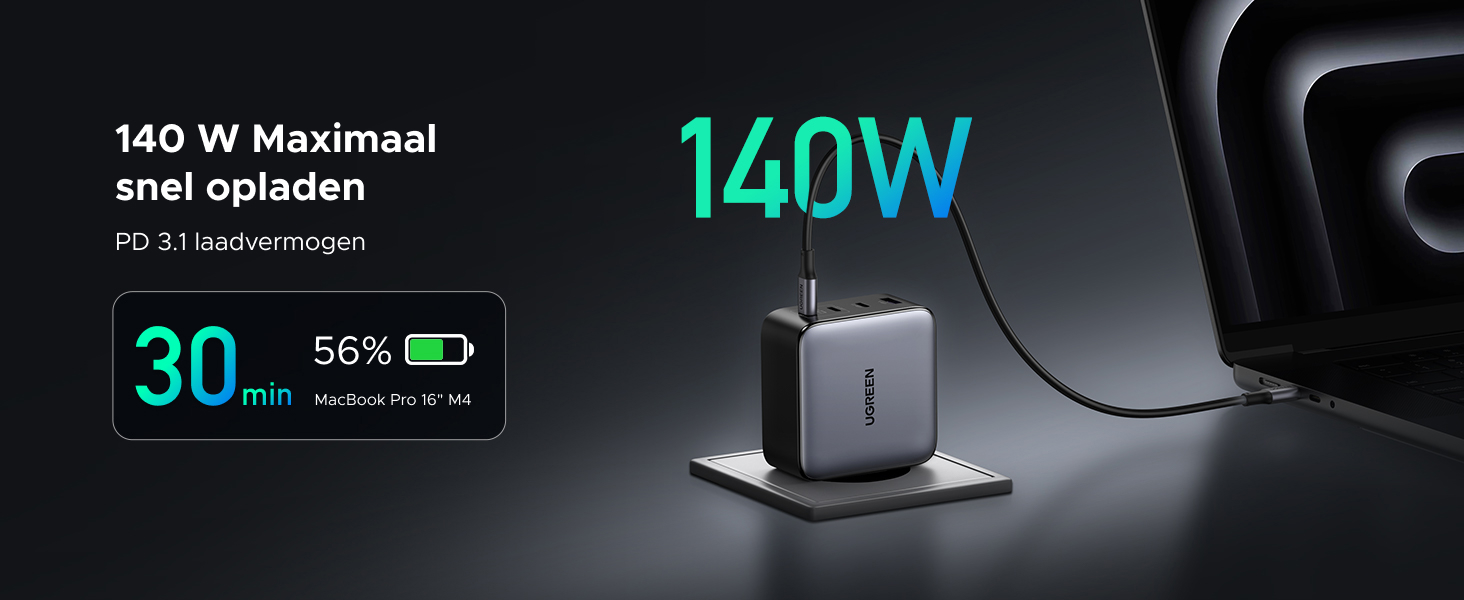 usb c lader 200w 4 poorten pd 3.1 140w lader gan charger macbook lader werkt