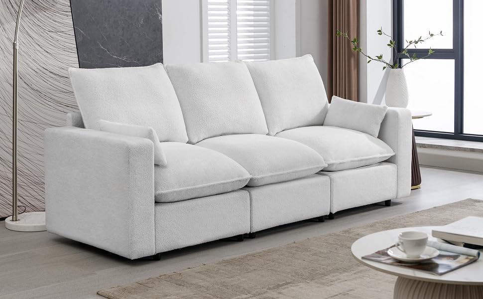 LZ LEISURE ZONE Living Room Sofa, 3 Seat Sofa with