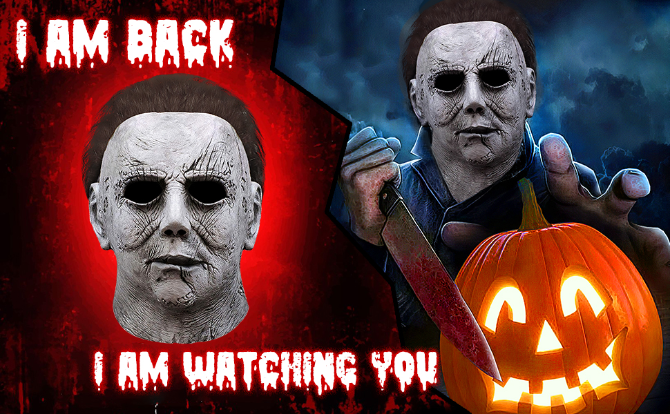 Michael Myers Máscara de Halloween y terror, disfraz de