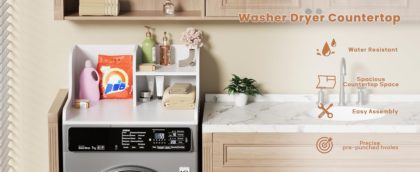 washer countertop single,dryer countertop single,washer dryer countertop with shelf