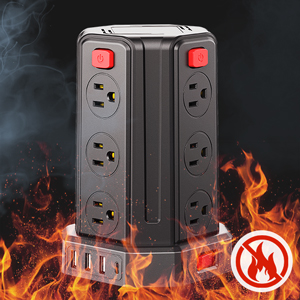 PD20W Power Strip Surge Protector, 10 Ft Extension Cord with 12 AC Multiple Outlets