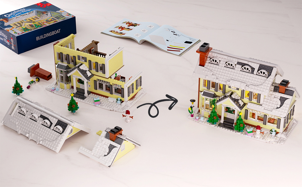 新品　クリスマスホリデーハウスビルディングセット、LED DIY 1156個 Amazon.com: Christmas Holiday House Building Set, LED DIY