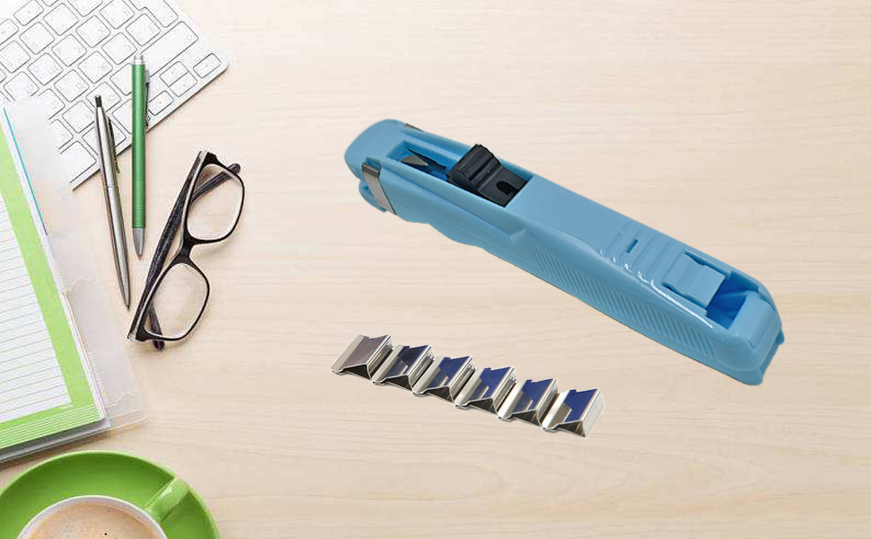 Portable Handheld Paper Fast Clam Clip Dispenser with 50 Stainless Steel Metal