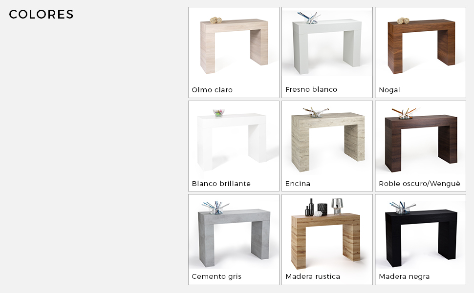 MOBILI FIVER, Mesa Consola, Modelo Evolution, Color Cemento ...