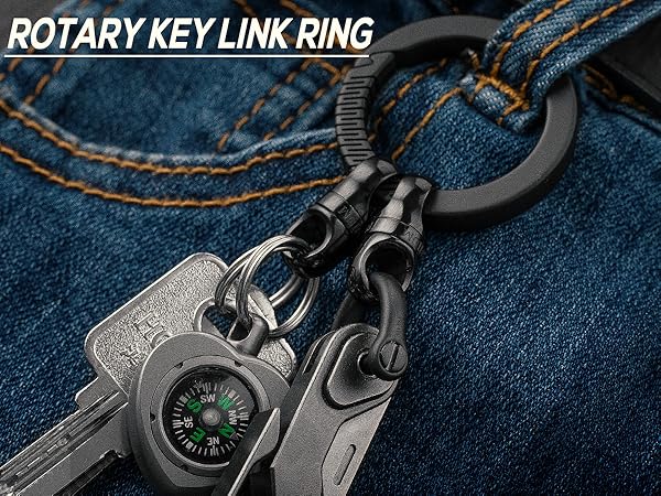 TISUR Titanium Key Ring, Key Chain Rings Heavy Duty Swivel