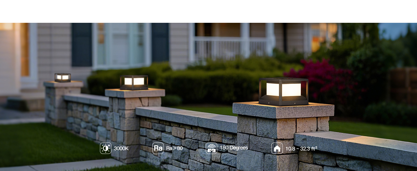 3000K LED Solar Pillar Lamp