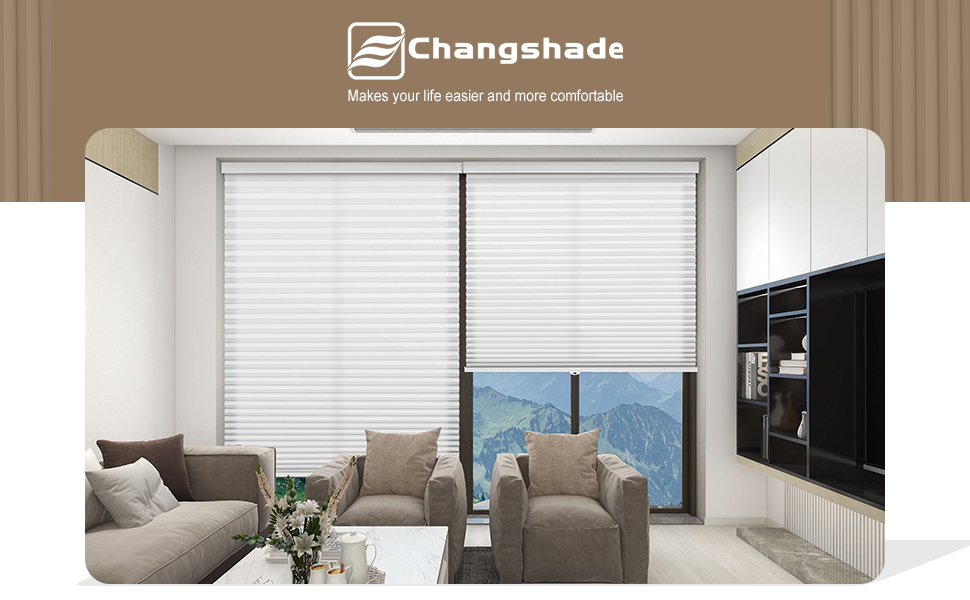 Changshade Cellular Blinds Shades Light Filtering Cordless