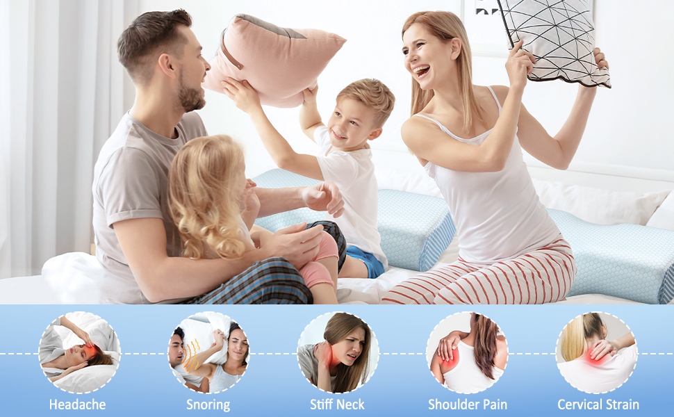 Powsure Cervical Memory Foam Pillow for Back Sleeper