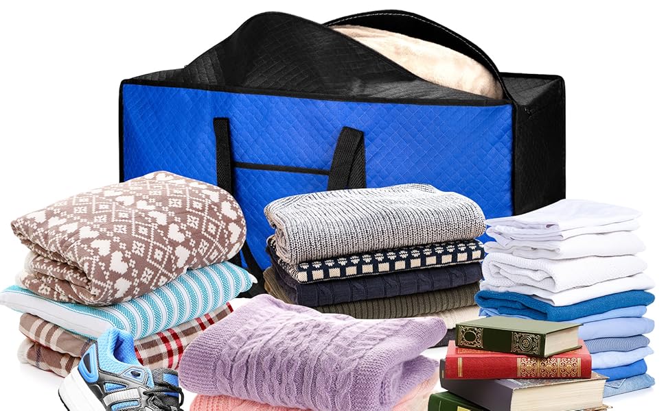 4 Pack 120L Extra Large Storage Box with Lid for Moving House, Strong