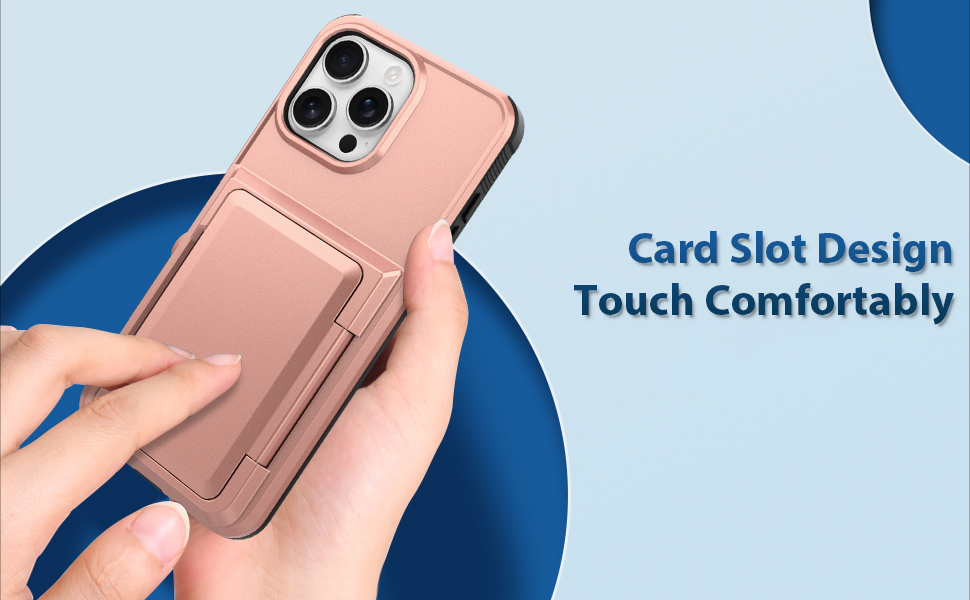 ZIYE Designed for iPhone 16 Pro Case with Card Holder,16