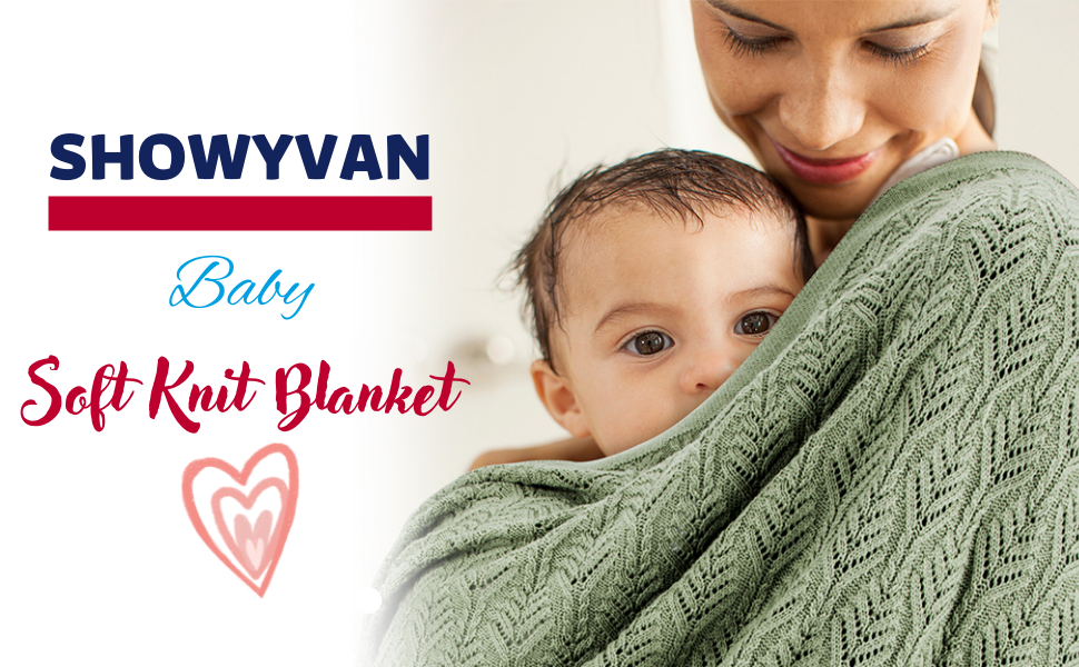 SHOWYVAN Baby Blanket 100 Cotton Cable Knit Toddler