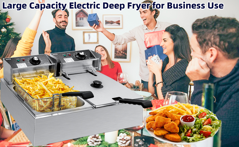 Large Capacity Stainless Steel Countertop Electric Oil Fryer