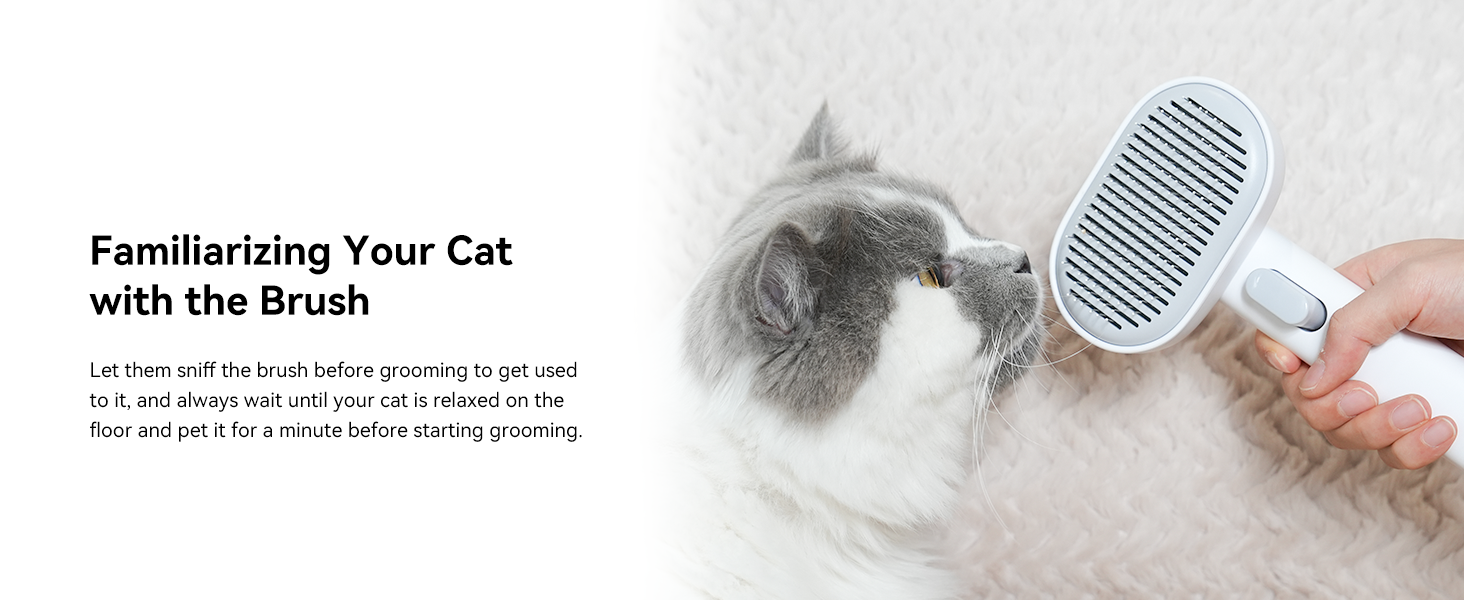 aumuca Cat Brush, Self Cleaning Cat Grooming Brush with Front Release