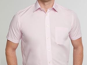 Men's Short Sleeve Formal Shirts Wrinkle Free