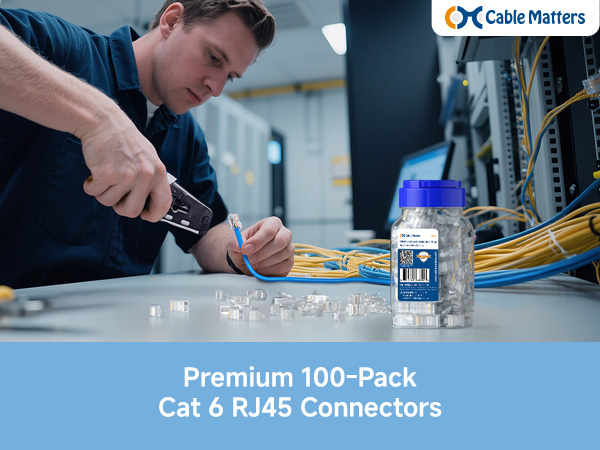 Buerjia 6RJ45 キャップ付き 100セット Amazon.com: ZOERAX 100-Pack RJ45 Cat6 Pass Through Connector