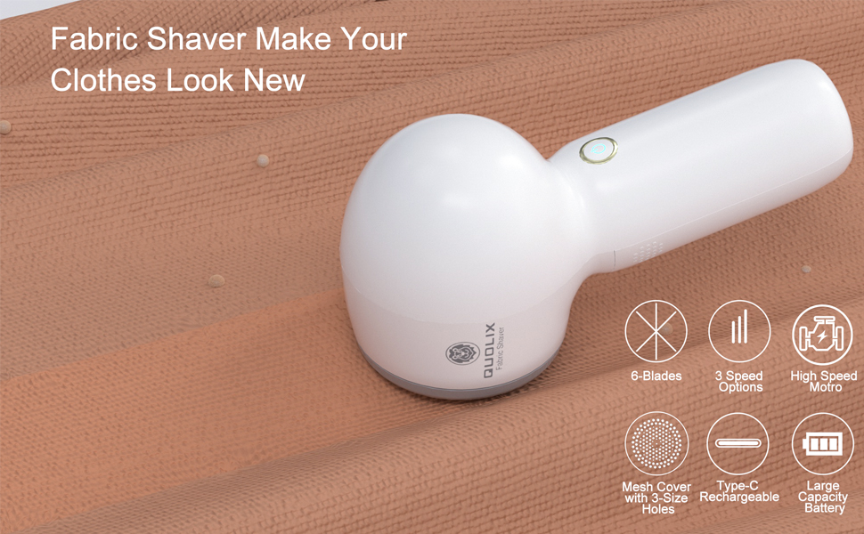 QUOLIX Fabric Shaver, Rechargeable Electric Lint Remover