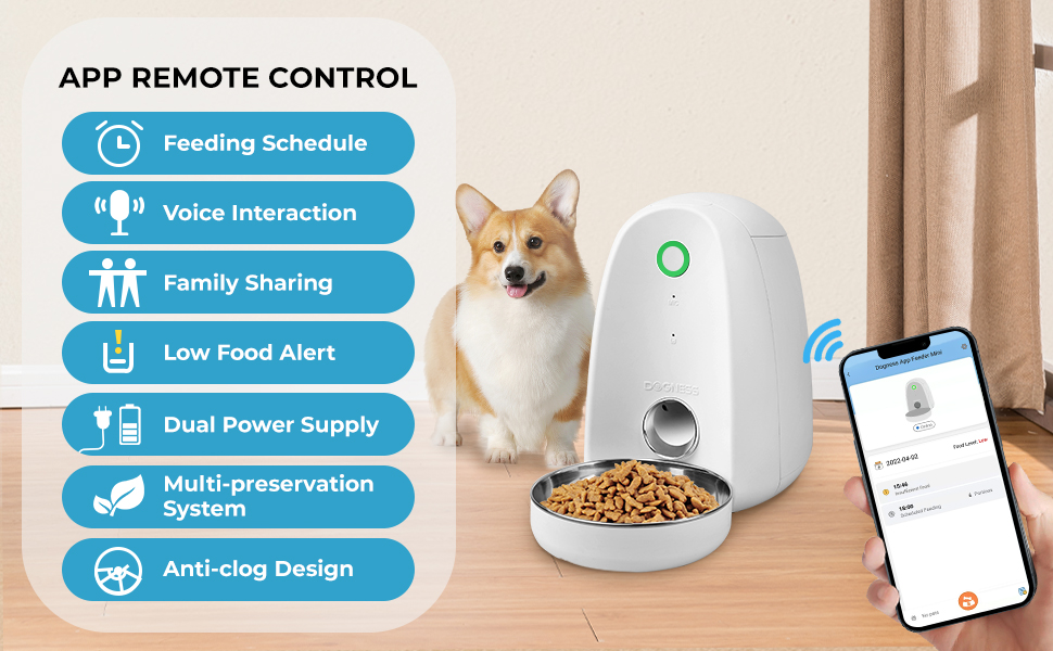 DOGNESS Automatic Cat Feeder with App Control, Smart Cat Feeder with