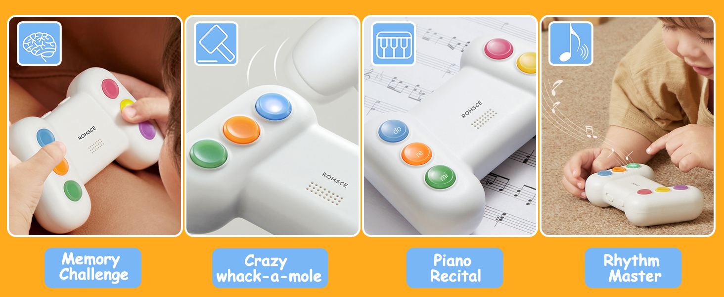 ROHSCE Electronic Memory Game Toy, 4 Modes Handheld Game