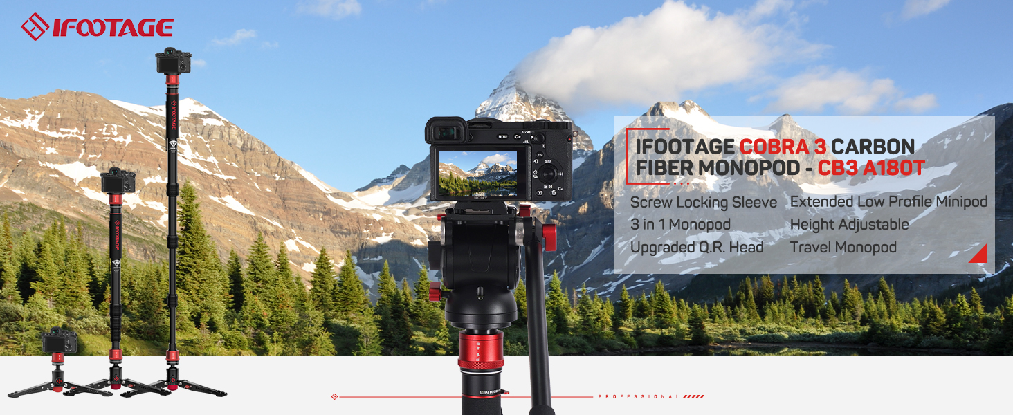 IFOOTAGE 71" Monopod for Cameras, Lightweight Telescoping