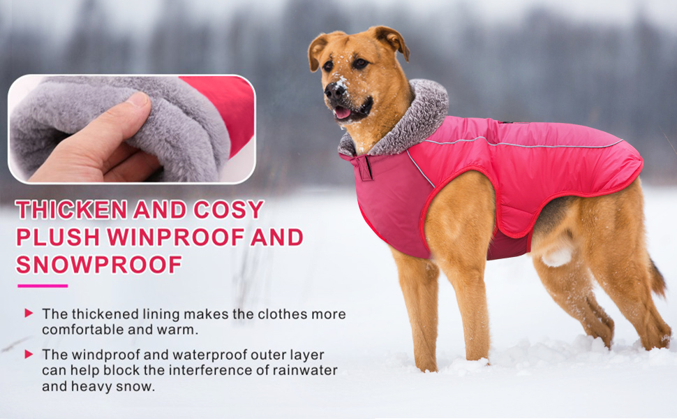 Idepet Dog Coat Warm Jacket,Waterproof Pet Coat Snowsuit,Reflective
