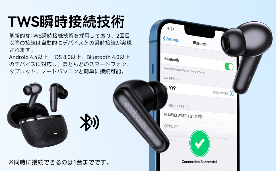 Amazon.co.jp: Bluetoothイヤホン ワイヤレスイヤホン AIスマート ENC